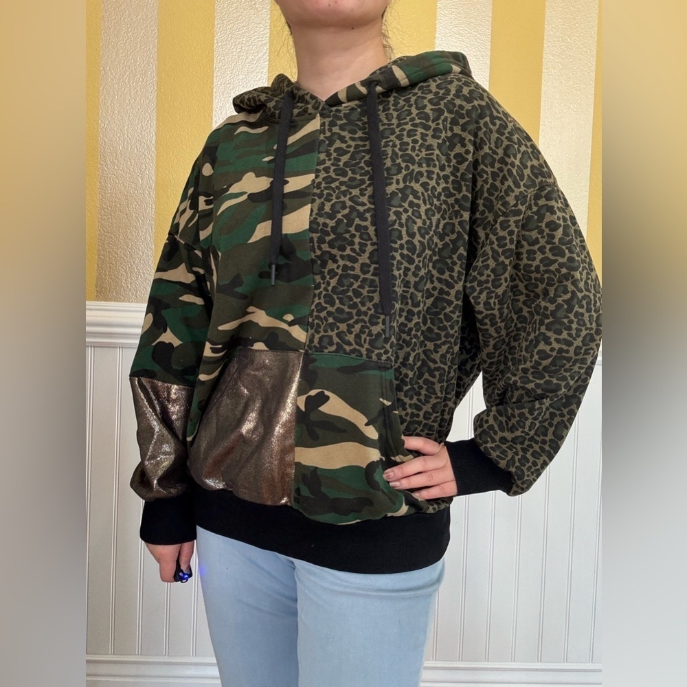 Anthropologie Asymmetrical camo hoodie